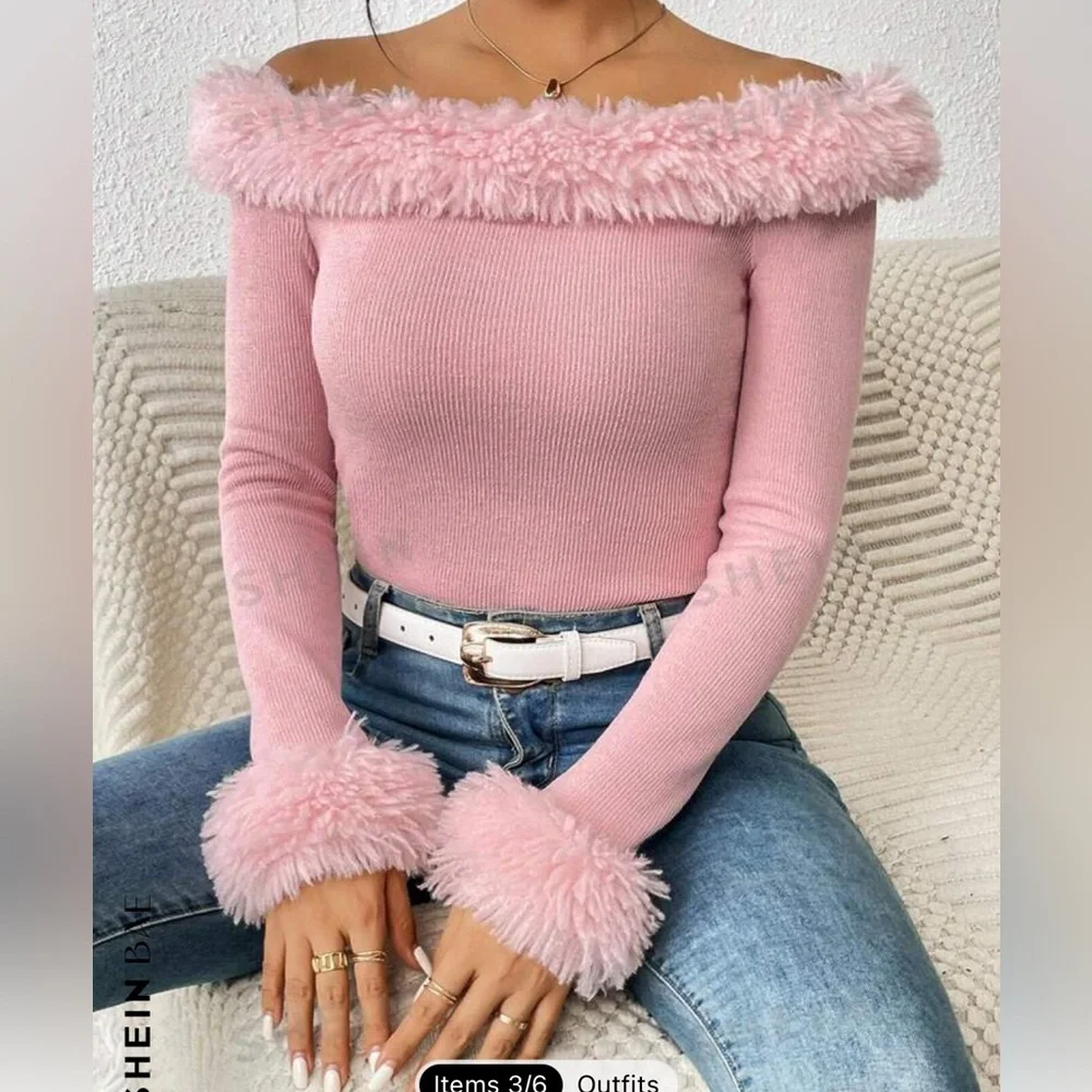 Pink off the shoulder top - Picture 3 of 5